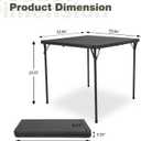 34" Square Folding Table for 4 Person, 330lbs Weight Capacity Foldable Table with HDPE Tabletop & Heavy-Duty Steel Legs, Large Portable Picnic Table for Indoor Outdoor Parties, Camping, Grey, 34" x 34" x 28.54"