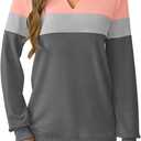 GKBK Womens Sweatshirts Long Sleeve V Neck Tops Fall Winter Basic Casual Lightweight Pullover Shirt (S)