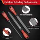 4PCS Wood Rasp File Set, 8-Inch, High-Strength Carbon steel, Flat/Half-Round/Round Wood file with Handle, Wire Brush, For Woodworking