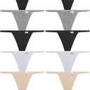 FINETOO 10 Pack G-String Thongs for Women Cotton Panties Stretch T-back Tangas Low Rise Hipster Underwear Sexy (Light color-10pack, Small)
