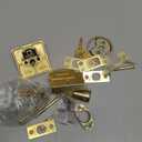 Kwikset Downtown Deadbolt Lock, Satin Brass Square Exterior Keyed Front Entry Door, Pick Resistant SmartKey Rekey Security, Single Cylinder Dead Bolt, with Microban Protection (0.5" x 2.63" x 2.63")