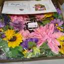 Spring and Summer Wreaths for Front Door 24 Inch Summer Wreath with Lifelike Sunflower,Pink and Purple Dahlia Spring Door Wreath with Welcome Sign,Outdoor Decor
