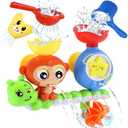 Bath Toys for Kids Ages 1-3 Toddler Bath Toys for Babies 1 2 3 Year Old Boys Girls Water Bathing Tub Toy for 12 18 Months Infant with Cups,  Monkey Bath Toy