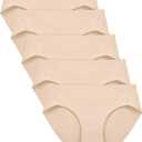 FallSweet No Show Underwear for Women Seamless High Cut Briefs Mid-waist Soft No Panty Lines,Pack of 5 M
