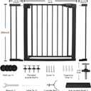 Mumeasy 36" High Extra Tall Dog Gate, 29.6"-40.5" Wide Pressure Mounted Tall Baby Gate for Dog, Auto Close Pet Gate with Door for Stairs,Doorways,House,Black