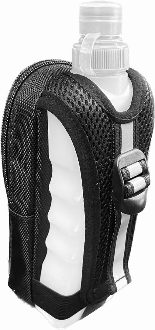 HydroBlast Handheld Running Water Bottle 12 oz of Quick Hydration for Long Distance Running with Large Storage Holder for Phone