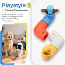 Dog Puzzle Toys Bully Stick Holder & Treat-Dispensing Function Natural Rubber Chew Toys for Dogs Boredom Busters Dog Toys chewers for Medium & Large Breeds (1)