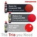 menzerna Polishing Set 8oz HCC1000, MCC2500 & 3800 | 3-Step System for Scratch Removal, Swirl Elimination & Mirror-Like Finish