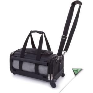 Sherpa on Wheels Indoor Pet Dog Carrier, Black Large for All Breed Sizes