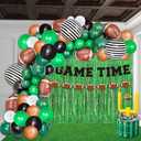 Football Balloon Garland Arch Kit 115 Pcs Green and Brown Balloons with Football Foil Balloon for Touch Down Rugby Super Bowl Sport Theme Party Decorations
