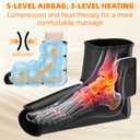 Portable Air Compression Ankle and Foot Massager with Heat for Pain Relief and Circulation, Smart Timer, Cordless Foot Massager for Neuropathy, Gifts for Mom Dad Men Women (Size 6 to 10,1PC)