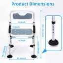 Shower Chair for Inside Shower,Foldable Shower Chair for Elderly and Disabled, Adjustable Height Chairs with Padded Arms and Back for Bathroom,Compact and ComfortableRegular Standard