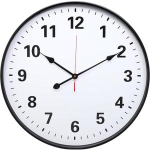 LEIKE Metal Large Wall Clock 24IN Black, Retro Silent Quartz Battery Operated, Decorative for Patio, Kitchen, Living Room, Bedroom, Pool