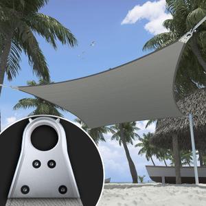 ShadeMart Heavy Duty 16' x 16' Grey Sun Shade Square Shade Sail, Super Ring Canopy Awning Shades for Patio Carport Yard UV Blockage Commercial Grade 260 GSM, We Custom Size (Gray)
