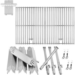 Grill Replacement Parts for Nexgrill 4-Burner 720-0830 720-0830H 720-0830A 720-0830HR 720-0830T, Cooking Grate, Heat Shield and Burner Kit for Nexgrill Replacement Parts 4-Burner 720-0830H