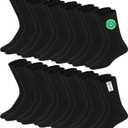 SOXCO Men's Crew Socks, Pack of 12 Pairs (Black)