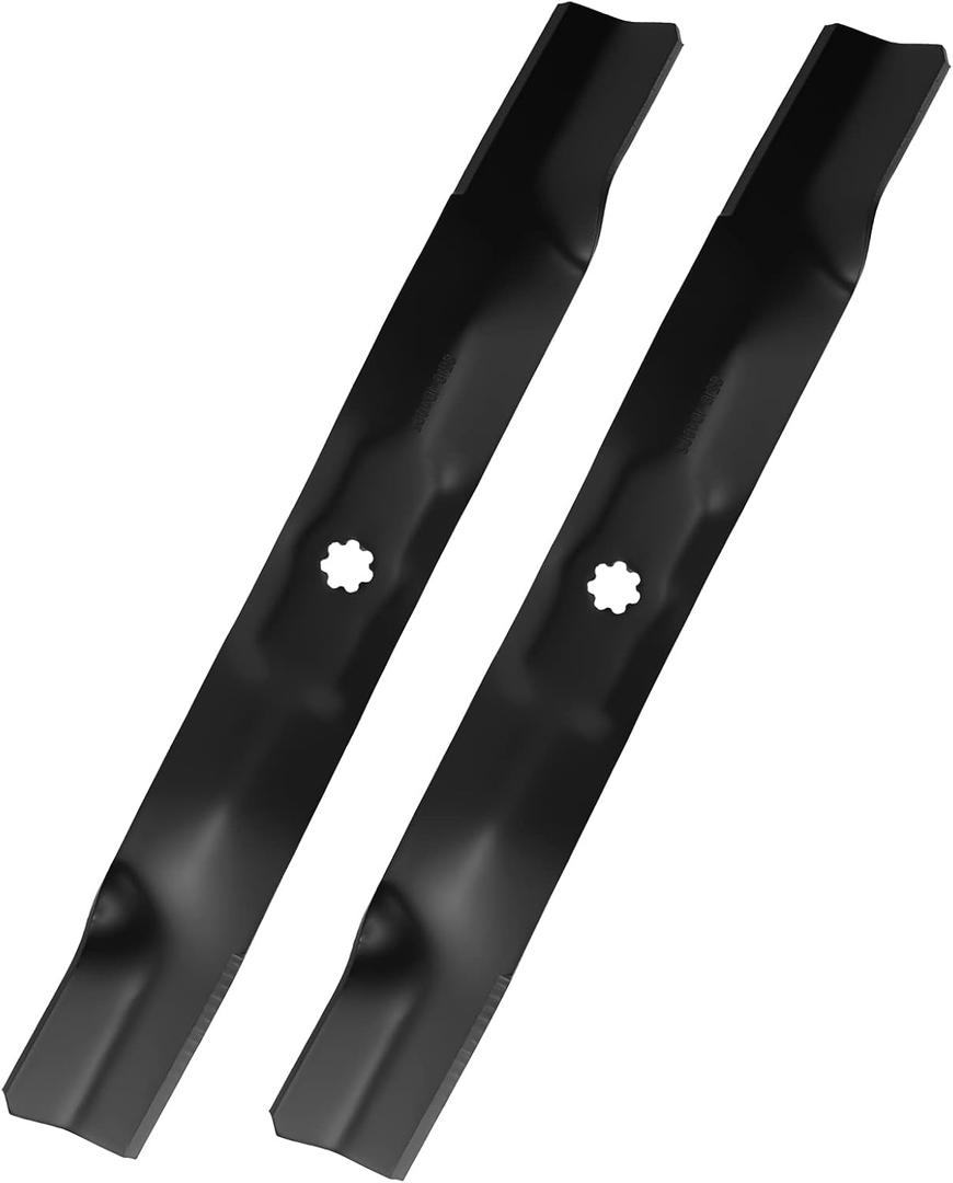 Aeagle AM141034 42'' High Lift Blades for John Deere D100 D130 D105 D110 D125 E110 E110 LT150 LA105 LA115 LA115 LA135 S130 X300 Z225 42 Inch Riding Mower Lawn Tractor, 7 Point Star, 3 Pack (Black)