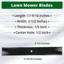 27-0990 Mower Blade Compatible with to ro Z Master TimeCutter ZX 52" Deck, High Lift Blades for 56-2390 92-7961 106-0626, 18" Length 1/2" Blade Hole, 3 Pack