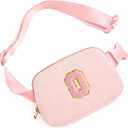 Gitus Gifts for 10-16 Year Old Girls: Christmas Gifts for Teen & Tween Girls - Sister, Her Women Fanny Pack with Initial Letter Patch Belt Bag Crossbody Bag (Light Pink-O)
