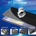 [2+2 Pack] Privacy Screen Protector Compatible with Galaxy S24 5G, 2 Tempered Glass Film with 2 Camera Lens Protectors, High Clarity, Anti-Spy Protection