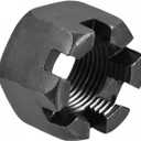 uxcell M18x1.5mm Hexagon Slotted Nut, Grade 4.8 Carbon Steel Hex Castle Nuts, Black, 5Pcs