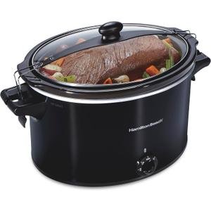 Hamilton Beach Slow Cooker, Extra Large 10 Quart, Stay or Go Portable With Lid Lock, Dishwasher Safe Crock, Black (33195) (10 Quarts, Black)