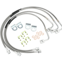 Stainless Brake Lines, Front and Rear Extended Brake Lines Compatible with Jeep Wrangler JK JKU 2007-2018 for 4-6" Lift