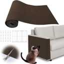 Cat Scratch Furniture Protector - 40" x 13.8" Trimmable Self-Adhesive Cats Claws Scratch Pads, DIY Cat Climbing Couch Protector for Scratch Post Cat Tree Replacement Indoor (Brown)