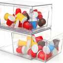 2 PACK Stackable Coffee Pod Drawers, Acrylic Clear Storage Drawers for K-Cup Organizer for Home and Office