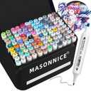 MEI COLOUR 120 Colors Alcohol Markers Set, DDual Tip Markers Set for Adult Beginners, Chisel & Fine Double Tipped Art Markers for Drawing Sketching Illustration No Bleeding