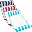 Aqua 4-in-1 Monterey Hammock Pool Float & Water Hammocks, 1-2-3-4 Multipacks  Multiple Colors/Styles  for Adults and Kids Floating (Light Blue, Navy & Burgundy/White (3 Pack))