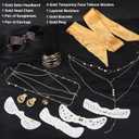 JATEBI 11Pcs 70s Disco Accessories for Women Disco Costume Accessory Set Coil Bracelet Rings Earrings 70s Sunglasses Layered Necklace Sequin Head Chain Face Tattoo Stickers for Party Cosplay