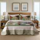 KASENTEX Authentic 100% Cotton Easy-Clean Multi Checkered Patchwork Quilt with Lavish Floral-Paisley Bedspread, Soft Hotel Luxury Bedding, Twin/Twin XL 68x90, Multicolored Floral Paisley