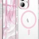 BENTOBEN Magnetic for iPhone 17 6.3" Case, Compatible with Magsafe Military Shockproof Protective Bumper Cute Transparent Slim Anti-Yellowing Women Girl Men Phone Case for iPhone 17 Cover, Clear Pink