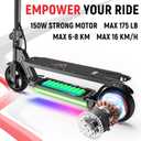Classic Foldable Electric Scooter for Kids, Bright Front Lights, Shining Pedal Lights, LED Display, Dual Brakes 150W Motor Kids Electric Scooter, UL2272 Certified