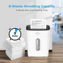 BONSEN Shredders for Home Office, 8-Sheet Cross Cut Credit Card Shredder, Small Paper Shredder for Home Use with 4 Gal Bin, P-4 High Security Level, White (S3101-W)