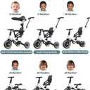 newyoo Tricycle for Toddlers 1-3, Toddler Bike, Toddler Tricycle with Push Handle and Canopy, Birthday Gift and Toys for Girl and Boy, 6 in 1 Baby Trike, Balance Bike, TR009, White