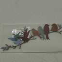Ferraycle Metal Bird Wall Art Birds on the Branch Decor Metal Sculpture Silhouette Ornament Branch Wall Hanging Sign for Balcony Garden Home Decor(Cute Colors)