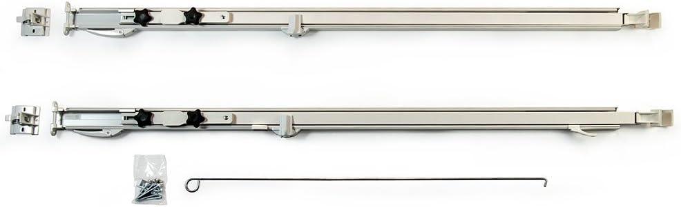 Carefree 961501WHT Fiesta White with Matching White Casting Universal Manual RV Awning Arms Set (68"-81" floorline to awning rail)