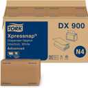 Tork Xpressnap White Dispenser Napkins N4 Advanced Interfold 1-Ply for Hygienic Dispensing 12 Packs of 500 (6000 Total) - (DX900)