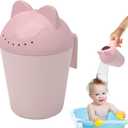Baby Bath Rinse Cup, Cute Cartoon Cat Baby Bath Rinser Baby Rinser Pail Shampoo Rinser, Newborn Bath Shower Wash Hair Cup for Bath and Shower