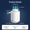 Portable Air Pump for Inflatables, Eagerey 2000mAh USB C Rechargeable Tiny Air Pump with Camping Light Ultra-Mini Air Mattress Pump for Pool Floats Sleeping Pad Swimming Ring Vacuum Storage Bag