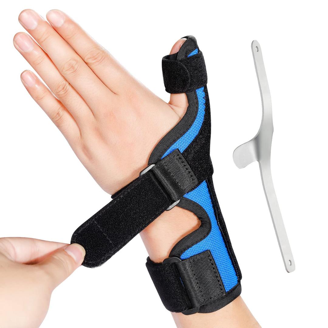 DrFinger Thumb Spica Splint Brace fit Left & Right Hand, Trigger Thumb and Wrist Support, Thumb Immobiliser for De Quervains Tenosynovitis Tendonitis, Broken Thumb Stabilizer, for Women & Men- S/M