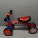 Baby Balance Bike 1-2 Year Old: Spider Toddler Bike Baby Bike for 10-24 Month with Colorful Lighting & 4 Wheels First Riding on Toys Spider Easter Birthday Gifts for One Year Old Boy Girl Gifts (Blue Red)