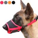 HEELE Dog Muzzle,Soft Nylon Muzzle Anti Biting Barking Chewing,Air Mesh Breathable Drinkable Adjustable Loop Pets Muzzle for Small Medium Large Dogs 4 Colors 4 Sizes (Red, XL)