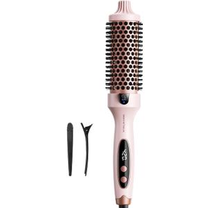 Wavytalk Thermal Brush, Blowout Boost 1.5 inch Heated Round Brush for Blowout Look, Dual Voltage, Pink, Sakura, Tourmaline Ceramic, Negative Ion Technology, 5 Temperature Settings, Less Damage