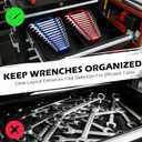 2-Pack Magnetic Wrench Organizer with Non-Slip Handle, 24-Slot Heavy-Duty Wrench Rack Holders for Toolbox & Drawer Storage, Fits SAE 1/4"-1-1/16" and Metric 6mm-24mm Wrenches
