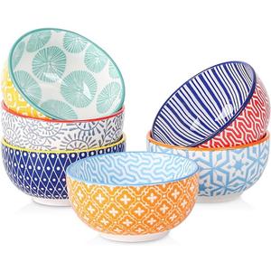 Selamica Ceramic 4 OZ Dipping Bowls Set, 3.5 Inch Mini Bowl for Dipping, Side Dishes, Microwave Dishwasher Safe, Set of 6, Assorted Colors