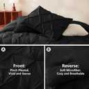 CozyLux Full Size Comforter Sets Black, 7 Pieces Pintuck Bed in A Bag Black Comforter Full Size, Pinch Pleat Bedding Sets with All Season Comforter, Sheets, Pillowcases & Shams