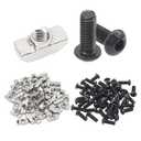 98Pcs 4040 Series T Nuts M6x16 Screws T Slot Nut Hammer Head Nuts for 40 Series European Standard Aluminum Profile